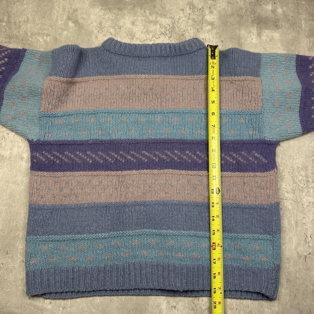 Nomadic Traders Sweater Womens S Pastel Striped Hand Knit 100% Wool VTG Peru - Picture 5 of 6